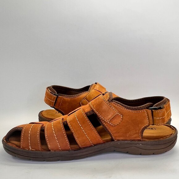Propet Joseph Brown Fisherman Sandals Mens Size 15M Leather Comfort Hook Loop - Picture 6 of 15